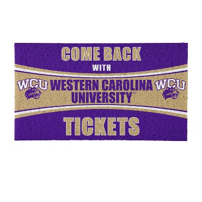 Evergreen Come Back with Tickets Western Carolina University 28" x 16" Woven PVC Indoor Outdoor Doormat