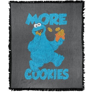 Sesame Street More Cookies Blanket 50"x60" Woven Tapestry - 1 of 4