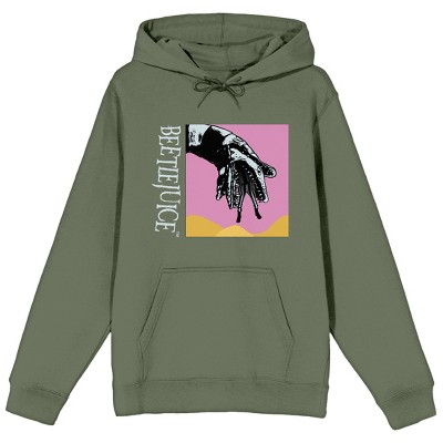 Beetlejuice Sandworm in a Pink Box Men's Olive Green Graphic Hoodie