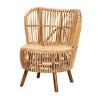 bali & pari Nagoya Natural Rattan Wide Seat Lounge Chair Natural Brown: Handcrafted, No Assembly Indoor Furniture - 2 of 4