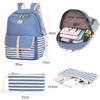Generic School Backpacks for Teen Girls Lightweight Canvas Backpack Stripe Backpack - 3 of 4