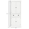 72" Kitchen Pantry Storage Cabinet, Traditional Freestanding Cupboard with 4 Doors and 2 Adjustable Shelves, Large Central Drawer, X-Frame - 3 of 4