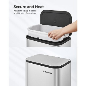 SONGMICS Kitchen Trash Can, 5.2-Gallon (20L) Garbage Can with Lid, Stainless Steel, Soft Close and Stays Open - 1 of 4