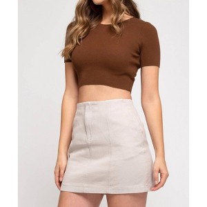 Women's Washed mini skirt - SHE + SKY - 1 of 3