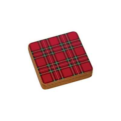 C&F Home Tartan Hardboard Coaster, Set of 4