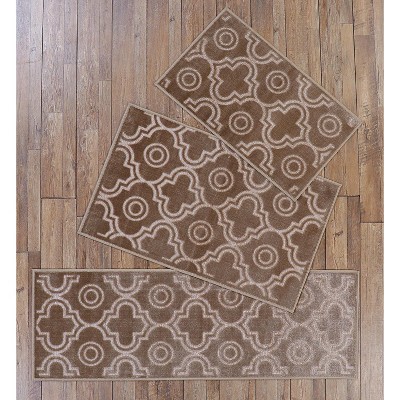 Better Trends 3pc Arya Collection Rectangle 100% Polyester Accent Rug ...
