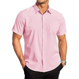 COOFANDY Mens Casual Dress Shirt Short Sleeve Wrinkle Free Dress Shirt Business Casual Shirts S-XXXL - 1 of 4