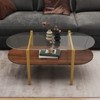 Okak Mid Century Wooden 2-Tier Storage Coffee Table with Open Shelf,Modern Design Center Table for Living Room,Bedroom - 2 of 4