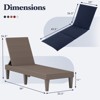 Tangkula 2PCS Patio Lounge Chair Recliner Chair w/ 3-Position Adjustable Backrest & Cushion Brown & Blue - 4 of 4