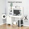 Resenkos Desk with Shelves,Computer Desk W/ Hutch, Home Office Desk W/ Storage Cabinet, White - 4 of 4