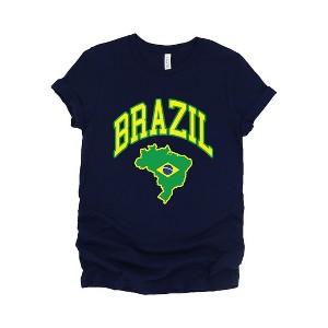 Simply Sage Market Women's Brazil Map Short Sleeve Graphic Tee - 1 of 4