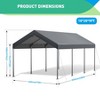 Outdoor Carport, Heavy Duty Car Canopy, Portable Garage Party Tent, Carport Shelter for Car Bike Boat Yellow - 3 of 4