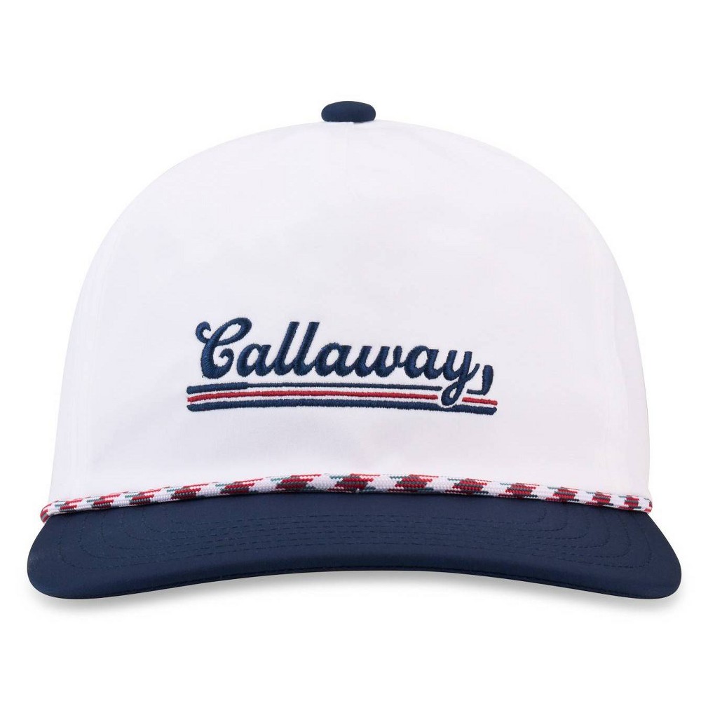 Callaway Adult Cotton Iron Shot Baseball Hat - Bright White/Navy Blue