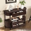 Bella Depot Curved 43'' Wood Console Table with 3 Drawers, Narrow Entry Table Sofa Table with Storage Shelf and Solid Wood Legs - 2 of 4