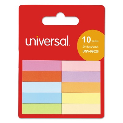 Universal Self-Stick Page Tabs 1/2" x 2" Assorted Colors 500/Pack 99026