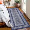 Washable Area Rugs Modern Bordered Low Pile Rugs for Living Room Contemporary Geometric Foldable Stain Resistant Carpet Neutral Rugs for Bedroom - 3 of 4