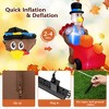 Costway 6 FT Thanksgiving Inflatable Turkey Pushing Pumpkin Cart Lighted Holiday Decor - 4 of 4