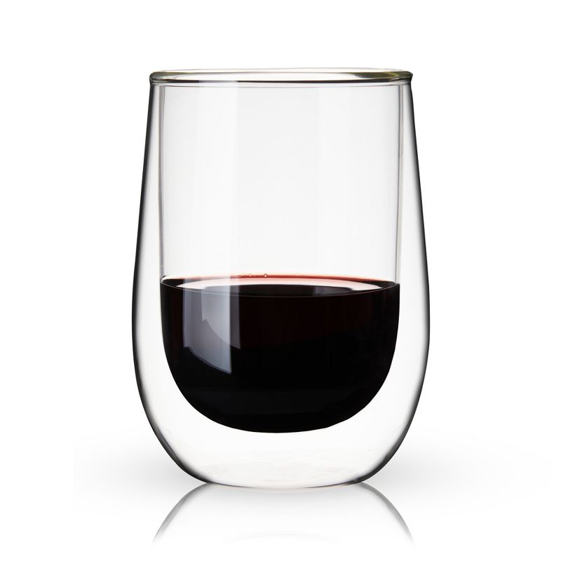 True Insulated Wine Glasses - Double Walled Stemless Wine Glass Set - Dishwasher Safe Borosilicate Glass 10oz Set of 2, 5 of 9