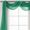 Home Mart Goods Hunter Green Window Scarf Valance Topper Draping Extra Long - 37" x 216" - 2 of 4