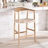 Bandelier Counter Stool - BST1006A - Natural/White - Safavieh - 2 of 4