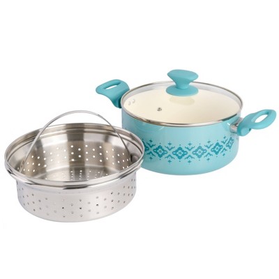 Spice By Tia Mowry Savory Saffron Healthy Nonstick 5qt Dutch Oven With  Steamer Insert - Mint : Target