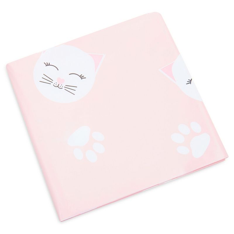 Sparkle and Bash 3 Pack Pink Disposable Plastic Tablecloth for Cat Birthday Party 54 x 108 In, 5 of 7