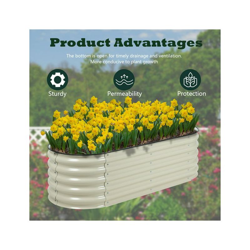 Aoodor 4 in 1 Modular Aluzinc Metal Raised Garden Bed - Outdoor Garden Planter Box, 4 of 8
