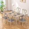 VECELO Rustic Wooden Dining Chairs, Rubber Wood Kitchen Chairs with Padded Seat & Elegant Hollowed Backrest, Gray - 2 of 4