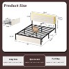 WOWLIVE Upholstered Bed Frame with Adjustable Headboard and 2 Storage Drawers, Velvet Platform Bed Frame with Charging Station and LED, Beige & Grey - 2 of 4