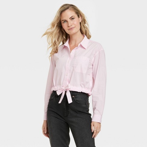 Women's Linen Long Sleeve Collared Button-down Shirt - Universal