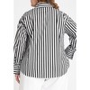 ELOQUII Women's Plus Size Preppy Striped Button Down - 3 of 4