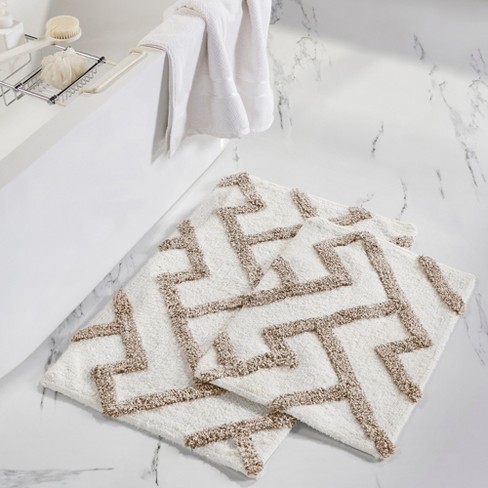 1pc Memory Foam Embroidery Bath Mat, Bathroom Anti-slip Shower