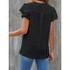 Womens V Neck Ruffled Short Sleeve Polka Dot Blouse Shirts Casual Summer Top Tunic - 2 of 4