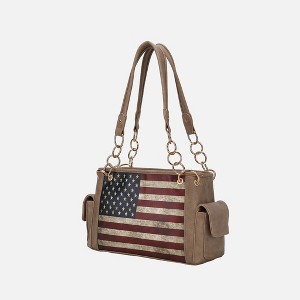 MKF Collection Alaina Vegan Leather Women’s Flag Shoulder Bag by Mia K - 1 of 4