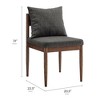 Modway  Remington Mid-Century Modern Wood and Fabric Dining Room Side Chair in Charcoal with Open Back and Elm Wood Frame - 3 of 4