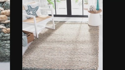 Hand-Knotted Coastal Charm Blue & Natural Jute 9' x 12' Area Rug