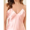 cheibear Women's Satin Pajama Silky Cami Strap Nightgown Sleep Dress - 4 of 4
