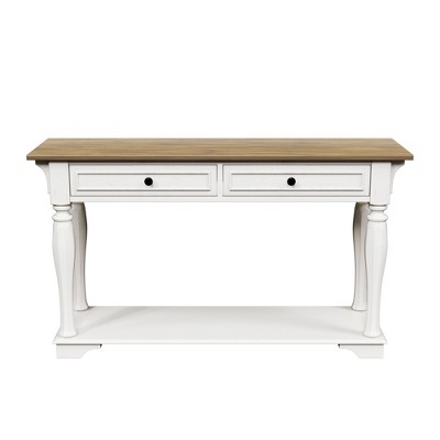 Hyleory Rustic Distressed Wood Console Table with Storage Drawers