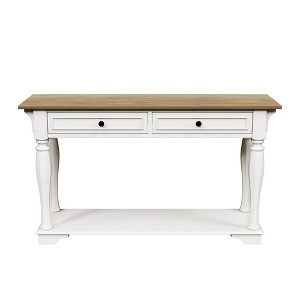 Hyleory Rustic Distressed Wood Console Table with Storage Drawers - 1 of 4