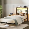 WOWLIVE King/Queen/Full/Twin Size Floating Bed Frame with Storage and Charging Station, LED Light Platform Bed with Strong metal Slats Support - 4 of 4