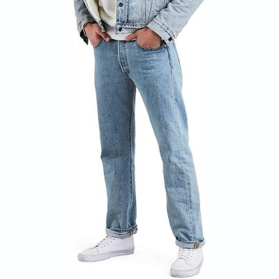 Levis Mens 501 Original Fit Jeans - Light Stonewash