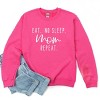 Simply Sage Market Eat. No Sleep. Mom Repeat. Sweatshirt - M - Raspberry - 3 of 4