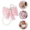 Unique Bargains Faux Pearl Bow Handbag Charms Keychains 1 Pc - 3 of 4