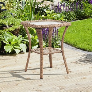 Gymojoy Patio Wicker Coffee Table Outdoor Rattan Side Table - 1 of 4