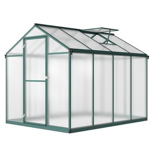Greenhouse for Outdoors, Polycarbonate Greenhouse with Roof Vent, Large Walk-in Greenhouses for Outside Garden, Yard - 1 of 4