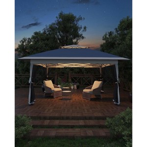 Pop Up Gazebo Instant Canopy Tent with Netting 4 Stanbags Outdoor Shelter for Lawn, Garden, Backyard, Deck - 1 of 4