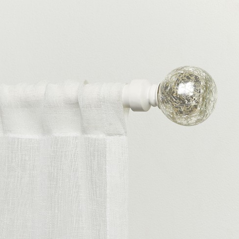 Exclusive Home Silver Aged Sphere 1 Curtain Rod And Coordinating