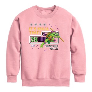 Boys' - Teenage Mutant Ninja Turtles - Its Ninja Time Donnie Graphic Long Sleeve Fleece Sweatshirt - 1 of 3