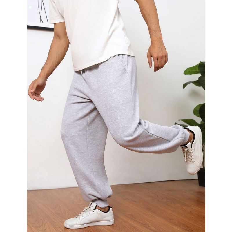 Men's Casual Lounge Pajama Yoga Jogger Pants Open Bottom Sweatpants with Pockets, 4 of 7