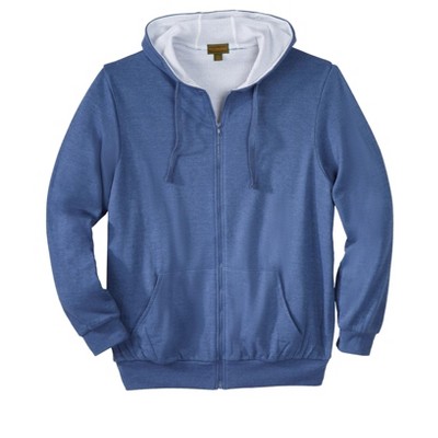 Boulder Creek By Kingsize Men's Big & Tall Full-zip Thermal Waffle Hoodie -  Big - 8xl, Heather Slate Blue : Target